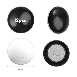 Shower Curtain Weights, 12 Pairs Tablecloth Weights, 4 cm Curtain Weight, Outdoor Shower Curtain, Magnet for Shower, Window, Curtain, Tablecloths (Black Round)