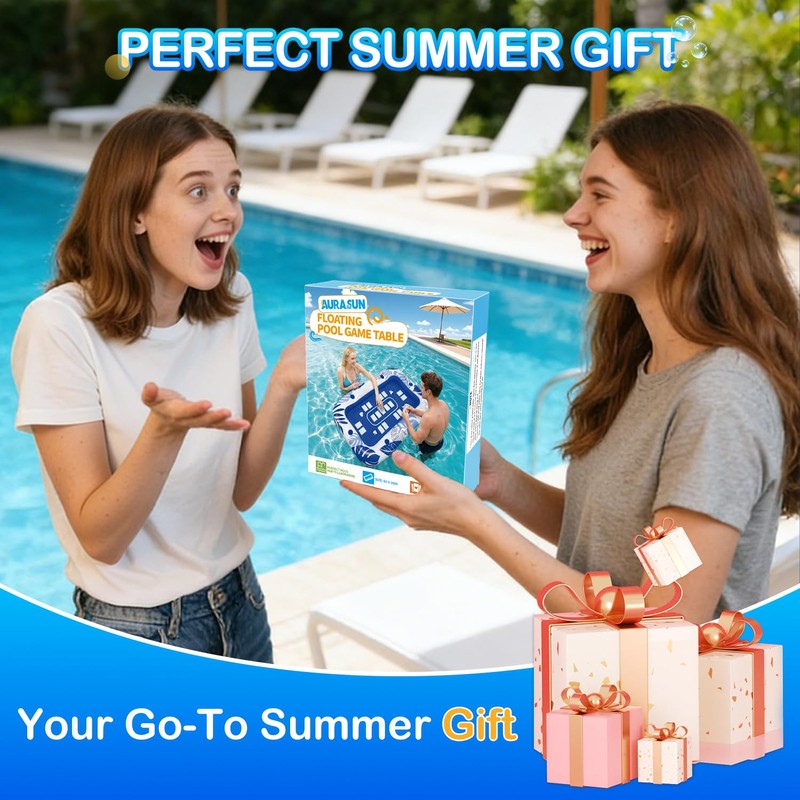 56IN Oversize Floating Card Game Table for Pool with Waterproof