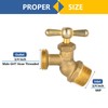 2PCS GUOFIS Hose Bibb Valve,3/4" MIP Inlet X 3/4" MHT