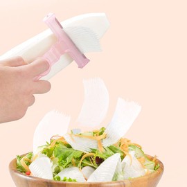 Nonoji FSP-01P Peeler, Root Vegetable Ruffle Salad, Sharpener, Milky Pink, Approx. 6.9 x 3.9 x 0.6 inches (17.6 x 9.8 x 1.6 cm)