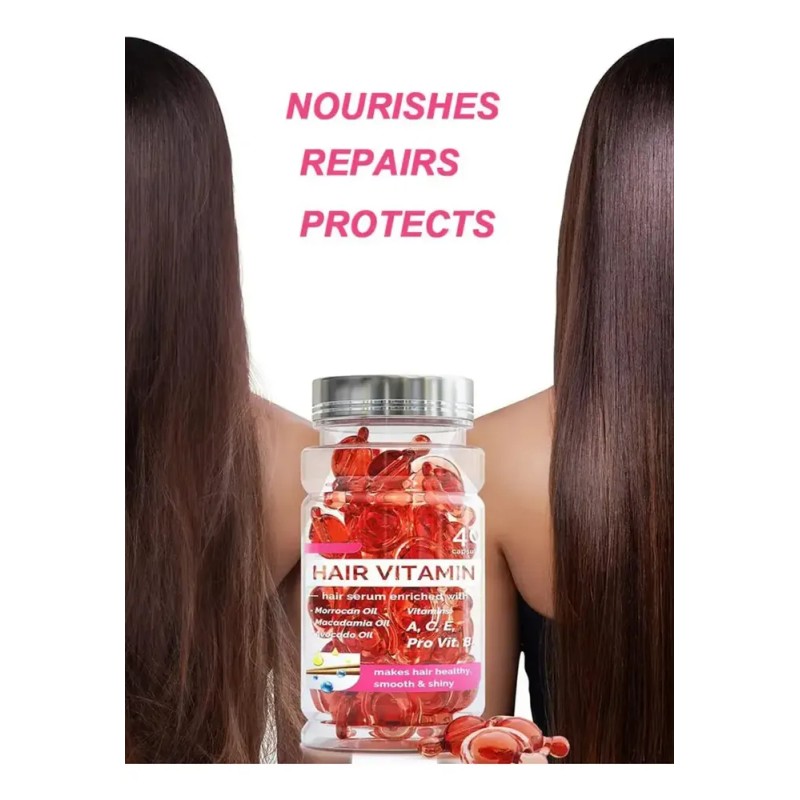 Cápsulas Cabello Vitamina Aceites Esenciales Reparación | 40