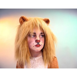 Plush Lion Hood with Ears Lion Children Carnival Animal Hat