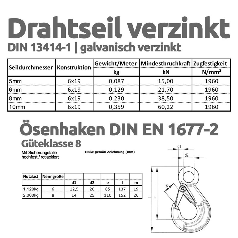 Drahtseile24 Steel Cable, Wire Rope, Rope for Winch - Winch