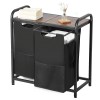 2 Section Freestanding Clothes Organizer Large Laundry Hamper with Metal