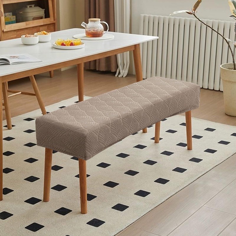 Genina Waterproof Dining Room Bench Covers, Stretch Jacquard Bench Seat