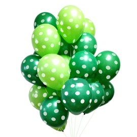AnnoDeel 50 Pcs 12inch Green Latex Balloons, Light Green Balloons and Dark Green Polka Dot Balloons for Birthday Wedding Party St. Patricks Day Decorations