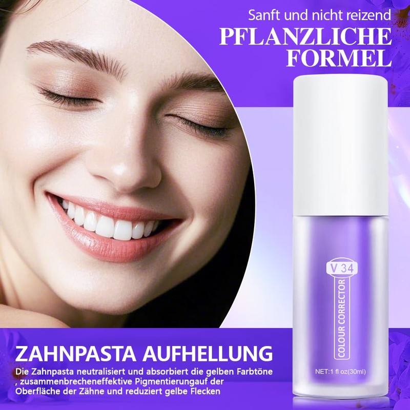 Toothpaste White Teeth, Purple Teeth Whitening Toothpaste, Gum Removal, Gum