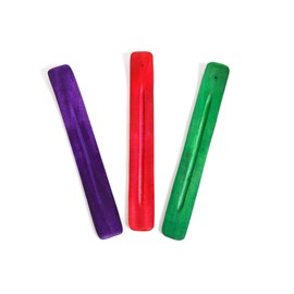 Wooden Incense Holder for Sticks Hand Painted 10 inches Long Assorted Colors