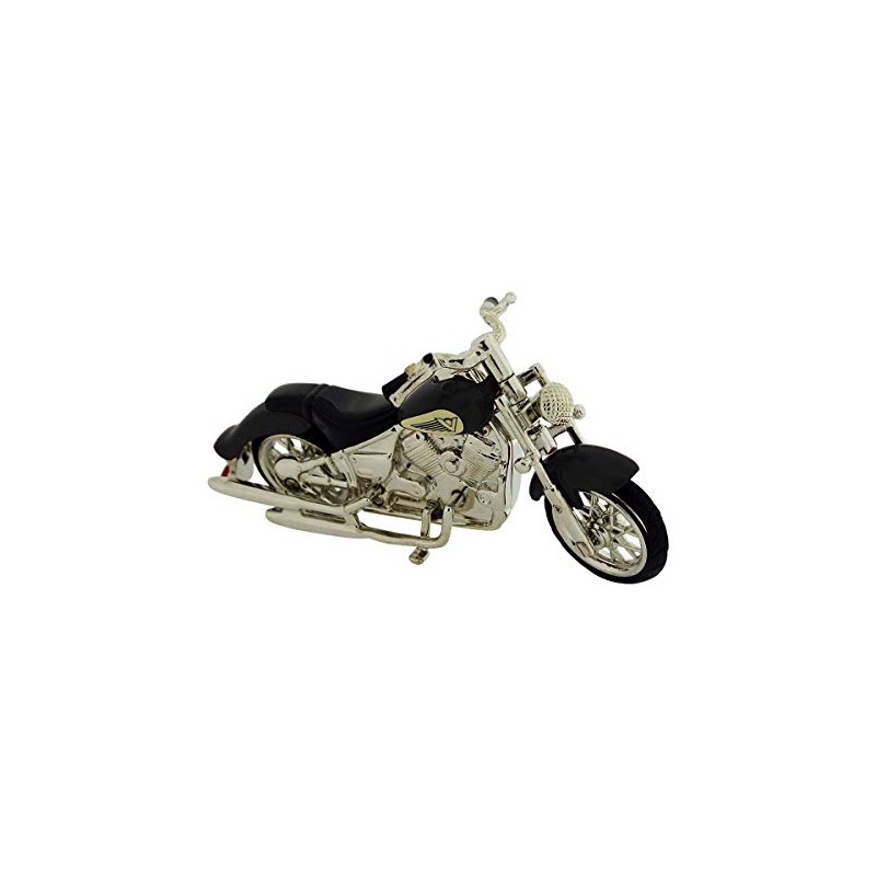 W M Widdop Miniature Clock - Black Motorcycle in Indian