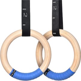 Gymnastics Rings Wooden Olympic Rings 1500/1000lbs with Adjustable Cam Buckle 14.76ft Long Straps with Scale Non-Slip Gym Rings for Home Gym Full Body Workout - Style: 1.11" (28mm) Rings & Straps