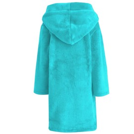 RUOGU - Albornoz de baño con capucha para niños y niñas, Azul lago, 7-8 Años