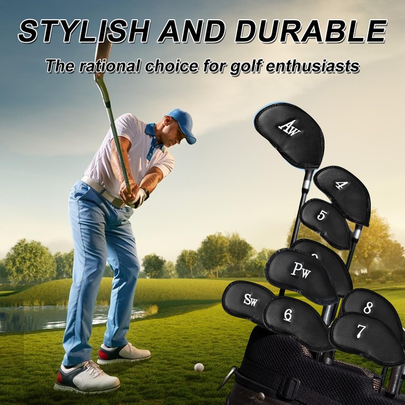 10‑Pack Golf Iron Head Covers, Fits Most Clubs Gift for