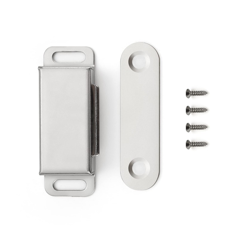 Ravinte 8 Pack Silver Magnetic Door Catch, Brushed Satin Nickel