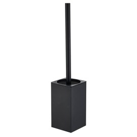 Toilet Brush Holder Stnading, NSCMQSL Toilet Bowel Brush for Cleaning with Stainless Steel Handle,Space Saving for Storage Square Toilet Brush Freestanding(Matte Black)