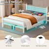 Gohapnis Full Size Bed Frame with Headboard and Footboard,White Metal