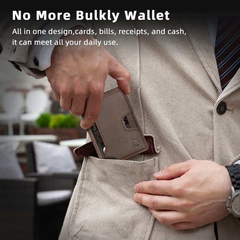 ECOZATU Slim Minimalist Wallet for Men- Money Clip Wallet |