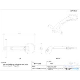 Dixon 300-HRP-BR Brass Cam and Groove Hose Fitting, Standard Handle Assembly for 3" - 5" Coupler Body