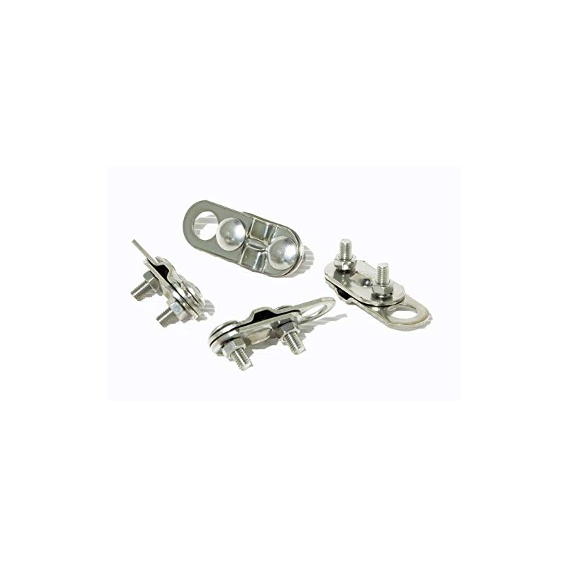 Stainless Steel Rope Clips with Eyelet, Pack of 2