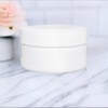 2 oz White Plastic Low Profile Jar with White Smooth
