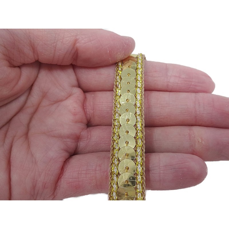 Kirari Handicraft Club NO.209_Sequin Blade (Gold: Gold) Width 0.5 inches