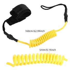 SUP Leash, Surfboard Leash, Surfboard Leash Set, 2 Pieces Safety Rope for Surfboard, Surfboard Lead, Anti-entanglement, Elastic, Foot Strap with Velcro Fastening, Stretchy Lead for SUP Surfboard