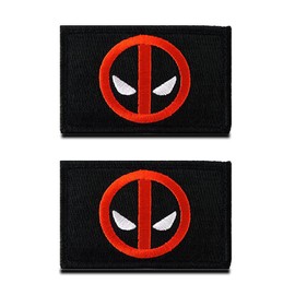 2 Pieces Compatible with Deadpool Patch Tactical Comic Hero Patch Funny Hook and Loop Embroidery Moral Military Emblem Patch for Jacket Backpacks Clothes Vest Uniforms Clothes