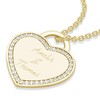 AMOONIC FF593 VGGGZIFA Heart Necklace Engraved Gold (925 Silver High