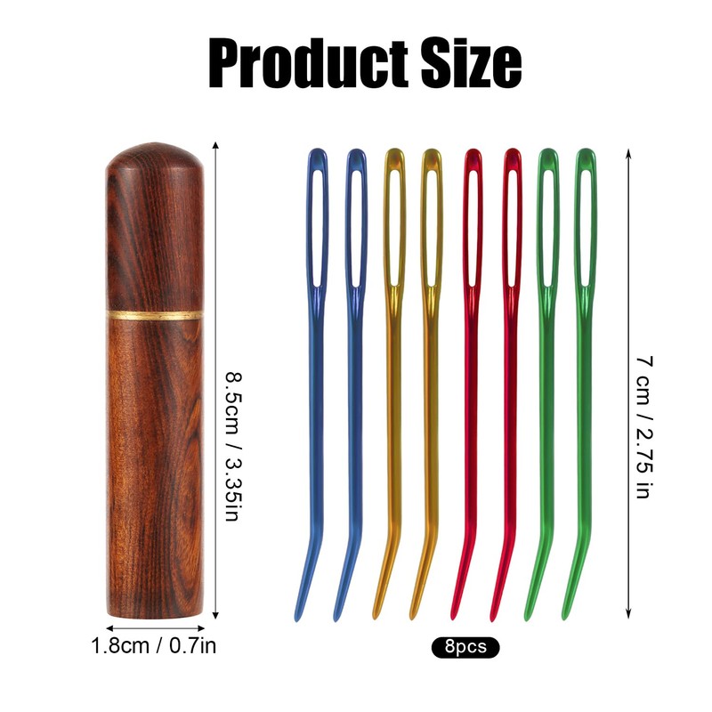 8pcs Large Eye Darning Needles for Wool, Stainless Steel Embroidery