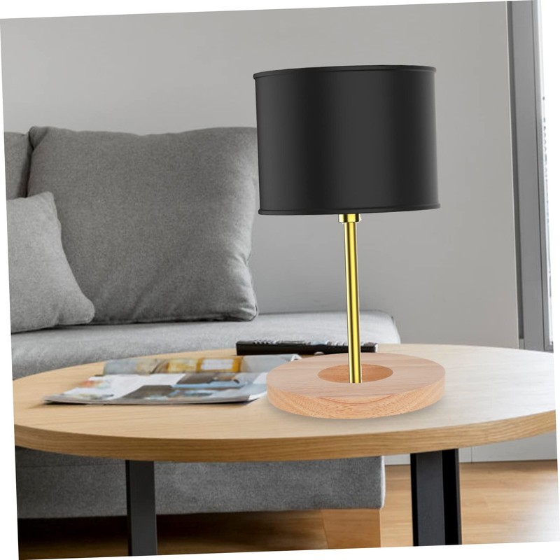 Levemolo Lamp Parts Solid Wood Lamp Base Round Wooden Lamp