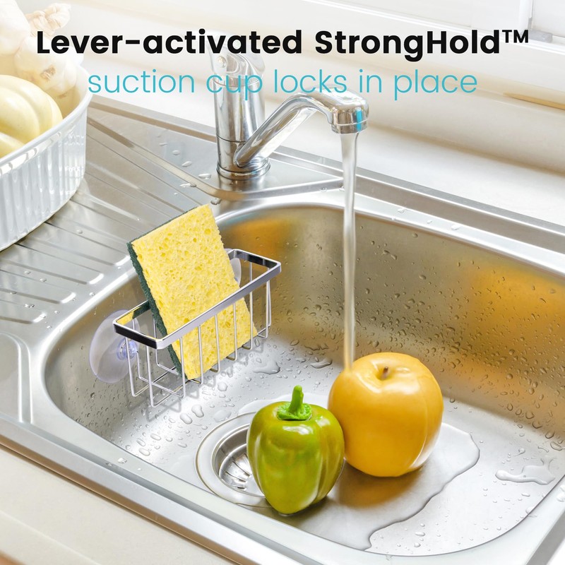 HLOOL Kitchen Sink Sponge Holder, Kitchen Sink Caddy, Sponge Holder