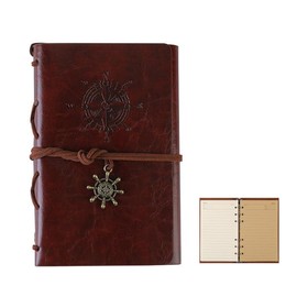 Leather Notebook Vintage Spiral Bound Line Book Refillable Travel Journal with Blank Pages Brown for Girls Boys Women Men Line Book A7