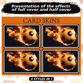 Peacoblue Bank Card Sticker Football Credit Debit Card Custom Skin Cover Protector, 4 Styles Waterproof Scratch-Proof and Attractive Decal for Most Popular EBT Transportation Key Card