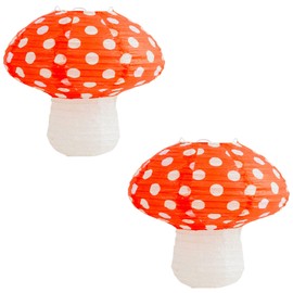 Pack of 2 Paper Lanterns Mushroom Shape Child Paper Lanterns Hanging Paper Lantern Hanging Lantern Party Decoration Paper Lanterns Ornament Lampshade Garden Wedding Decoration Birthday Party Decor
