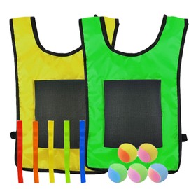 TOMMYFIELD Outdoor Play Target Toy Ball Velcro Targeting Game for Kids Clothes (Yellow Green)