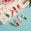 Christmas Press on Nails Long Coffin Fake Nails French Tip