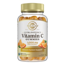 Solgar Vitamin C Gummies 1000mg Immune Support 60 Count Tart Orange Flavor