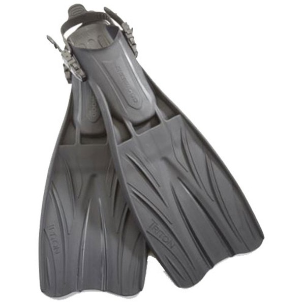 SHERWOOD SCUBA Adult Powerful Open Heel Scuba Diving Fin: Triton Fin Proven Performance Design, Black, X-Large