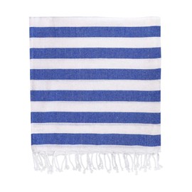Nicola Spring Turkish Cotton Bath Towel - 170 x 90cm - Blue Stripe - Pack of 1 - Lightweight & Absorbent Large Towels Adults Drying Beach Towel Bathroom Gym Cloth Sauna Hammam Shower Sheet