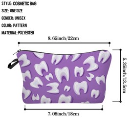 Livel lhood Cartoon Teeth Makeup Bag Cute Small Organizer Zipper Pouch Cartoon Teeth Cosmetic Bag Birthday Present for Women Friends -6