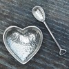 Heart Shaped Fine Pewter Salt Bowl With Salt Spoon, Handcast