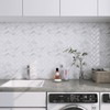 LaCheery 12"x12" Grey White Herringbone Peel and Stick Backsplash Tile
