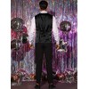 Lars Amadeus Men's Green Sequin Waistcoat Shiny Sleeveless Party Prom