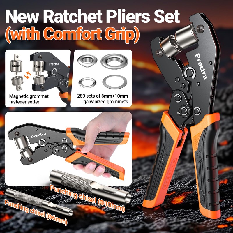Preciva Grommet Tool Kit of 3/8" and 1/4", Interchangeable Double