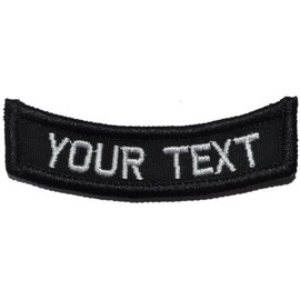 Customizable Text Rocker Patch w/Hook Fastener - Patch - Black
