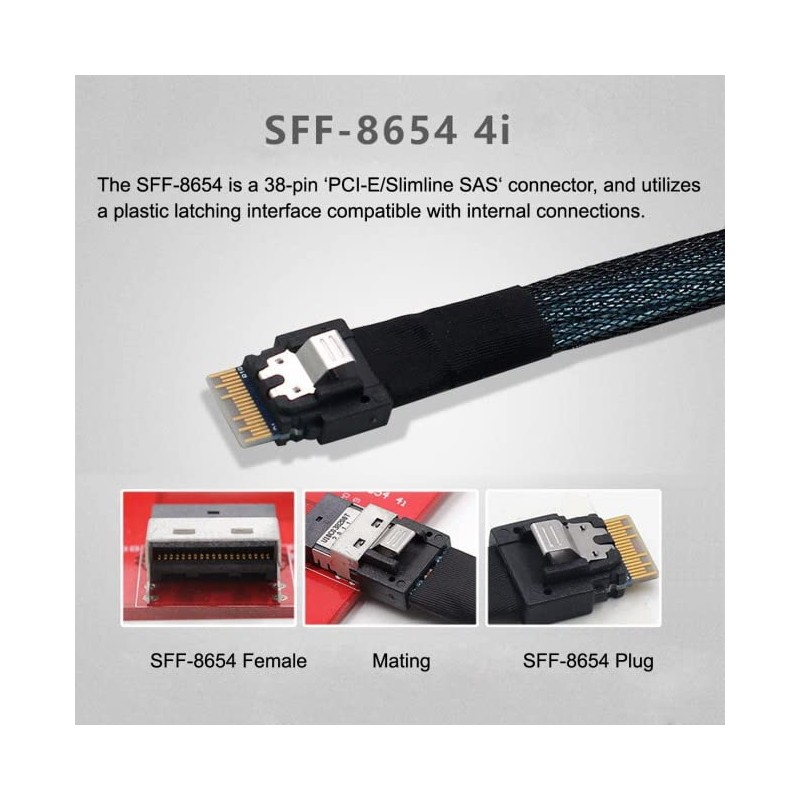 xiwai PCIe PCI Express SFF-8611 4i OcuLink to SFF-8654 Thin