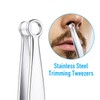 2Pcs Universal Nose Hair Trimming Tweezers, Round Tip Tweezers, Stainless