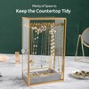 Glass Necklace Organizer Holder, Jewelry Organizer Necklace Holder with Hanging