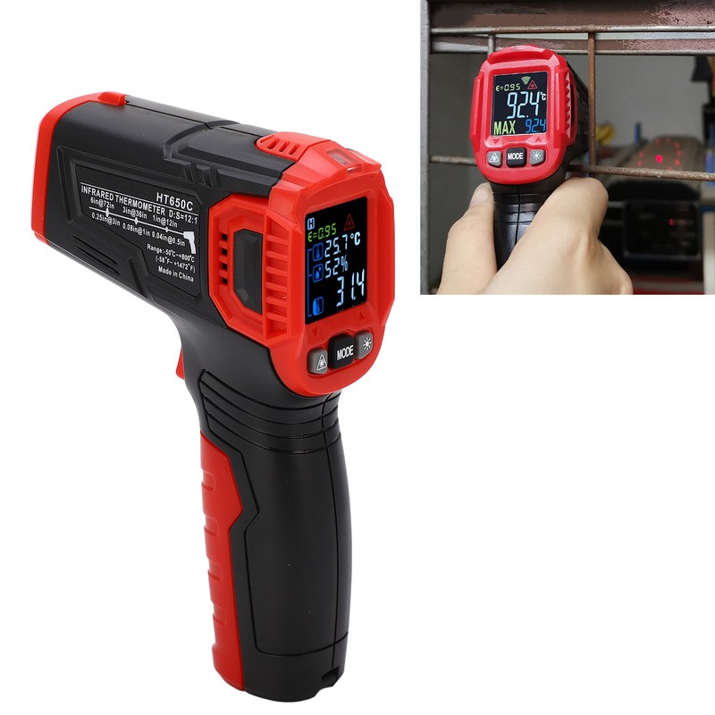 Infrared Thermometer Sound Light Alarm Color LCD Screen Non Contact
