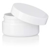 2 oz White Plastic Low Profile Jar with White Smooth