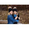 Funky Junque Matching Adult/Toddler Bundle - Detachable Pom Beanie -